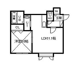 ヴェルヒュッテ名寄大学前 1LDKの間取図画像