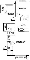 クレア豊岡 2LDKの間取図画像