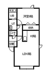レパード106 1LDKの間取図画像
