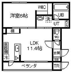 サンヴィスタ 1LDKの間取図画像