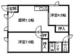 ライトコート 2LDKの間取図画像