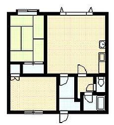 宮崎サンハイツ 2LDKの間取図画像