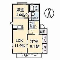 グリーンハウス平野　Ａ・Ｂ棟  ｜ 広島県福山市神辺町字平野654（賃貸アパート2LDK・1階・52.54㎡） その2