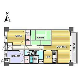 川端壱番館 3LDKの間取図画像