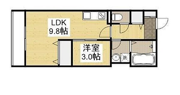 THE-APARTMENT福山駅前 ｜広島県福山市昭和町(賃貸マンション1LDK・2階・35.00㎡)の写真 その2