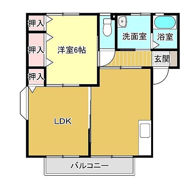 フォレスト伊勢丘　Ａ棟 ｜広島県福山市伊勢丘5丁目(賃貸アパート2DK・2階・47.00㎡)の写真 その2