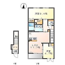 ル・シャンテノール  ｜ 広島県福山市駅家町大字万能倉768-2（賃貸アパート2LDK・2階・57.75㎡） その2