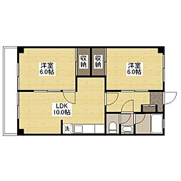 ソシエ府中 5階2DKの間取り