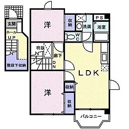 コージーハウス石井A 2LDKの間取図画像