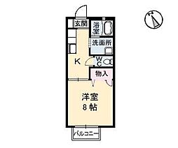 フレグランス東川口 1Kの間取図画像