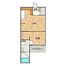 plano南蔵王 1LDKの間取図画像