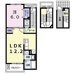 シーサイドビレッジB 1LDKの間取図画像