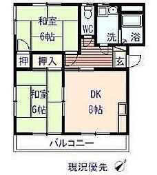マイルームズ東陽台 2DKの間取図画像