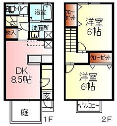 ヨーロピアン大前A 2LDKの間取図画像