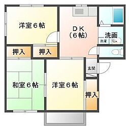 エクセルDJA 3DKの間取図画像