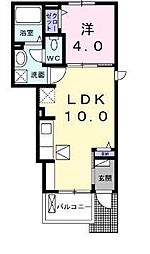ローズシャトー 1LDKの間取図画像
