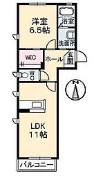 ボン・エール 1LDKの間取図画像