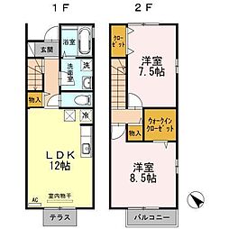 セントセジュール 2LDKの間取図画像