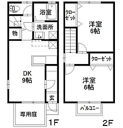 ヨーロピアン大前B 2DKの間取図画像