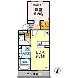 シャンス16 1LDKの間取図画像