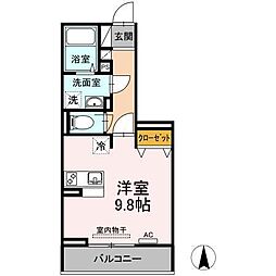 GTR手城 ワンルームの間取図画像