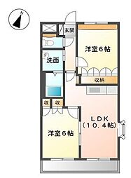 ピュアローズ 2LDKの間取図画像