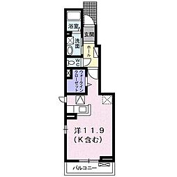 ガーデンハウス曙 1Kの間取図画像