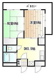 メゾン石原 2DKの間取図画像