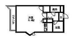 メゾンアルカディア西深津 ワンルームの間取図画像