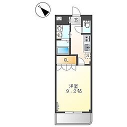 サンラヴィアン 1Kの間取図画像