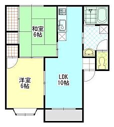 メルシー蔵王A 2LDKの間取図画像