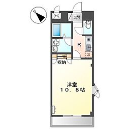ソレアード 1Kの間取図画像