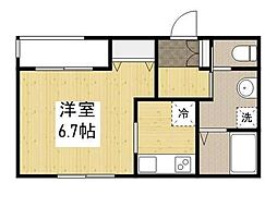 reve南本庄 1Kの間取図画像