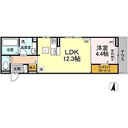 アーク南蔵王 1LDKの間取図画像