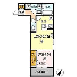 -residence Amitie 1LDKの間取図画像