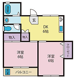 間取図画像 2DK