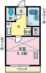 コーポ甲府 1Kの間取図画像