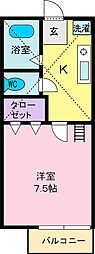 コーポ泉竜王3 1Kの間取図画像
