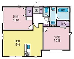 スピニッチ 2LDKの間取図画像