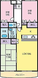 サンライズGOMI 3LDKの間取図画像