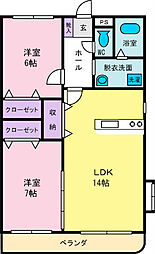 アウスレーゼ 2LDKの間取図画像