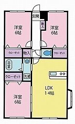 アウスレーゼ 3LDKの間取図画像