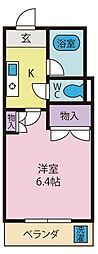 レジデンスカープ甲府 1Kの間取図画像