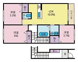 イイイエテラス国母 3LDKの間取図画像
