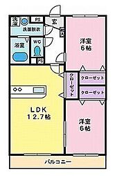 リアルディライト 2LDKの間取図画像