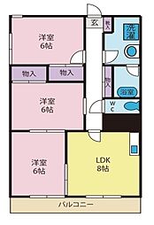 ガーベラマンション山梨 3LDKの間取図画像