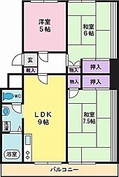 池上アパート 3LDKの間取図画像