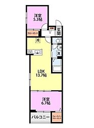 (仮称)日野市百草AP 2LDKの間取図画像