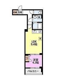 ラ・コリーヌ 藤 1LDKの間取図画像