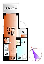 サルトル清澄白河 ワンルームの間取図画像
